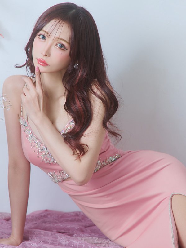 画像19: 【ANGEL R/エンジェルアール】 フロントアッパービジュー/ ウエストカット/ ノースリーブ/ スリット/ タイト/ ロングドレス/ キャバドレス long[OF2]