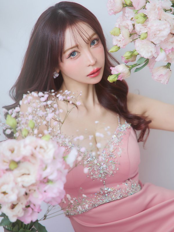 画像21: 【ANGEL R/エンジェルアール】 フロントアッパービジュー/ ウエストカット/ ノースリーブ/ スリット/ タイト/ ロングドレス/ キャバドレス long[OF2]