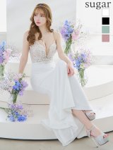 【ANGEL R/エンジェルアール】アッパーフラワーレース/ ビジュー/ バストシアー/ キャミソール/ マーメイド/ ロングドレス/ キャバドレス long[OF2]