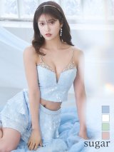 XSサイズあり【ANGEL R/エンジェルアール】セットアップ/ バストビジュー/ スパンコール/ ファブリックフリル/ フレア/ マイクロミニドレス/ キャバドレス[OF2]