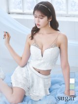 XSサイズあり【ANGEL R/エンジェルアール】セットアップ/ バストビジュー/ スパンコール/ ファブリックフリル/ フレア/ マイクロミニドレス/ キャバドレス[OF2]