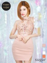 XSサイズあり【ANGEL R/エンジェルアール】フラワーレース/ バストレースアップ/ パールビジュー/ ワンカラー/ タイト/ ミニドレス/ キャバドレス[OF2]