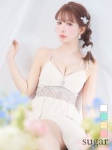XSサイズあり【ANGEL R/エンジェルアール】ウエストパール/ ビジュー/ キャミソール/ シフォン/ フレア/ ミニドレス/ キャバドレス[OF2]