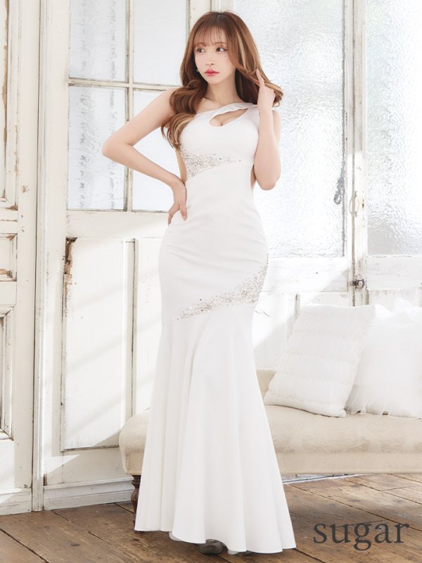 画像17: 【ANGEL R/エンジェルアール】ワンショルダー/ バストカットデザイン/ ビジュー/ マーメード/ ロングドレス/ キャバドレス long[OF2]