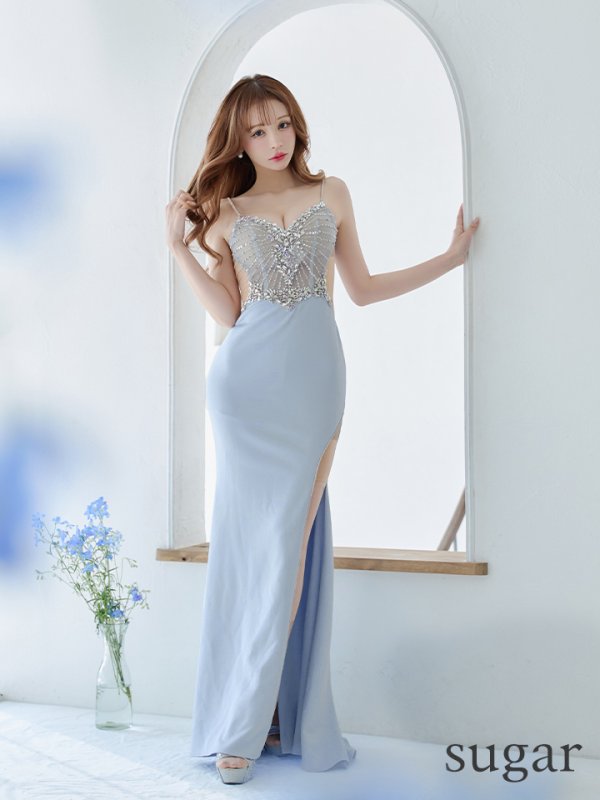 画像10: 【ANGEL R/エンジェルアール】アッパーレース/ ビジューデザイン/ タイト/ ロングドレス/ キャバドレス long[OF2]