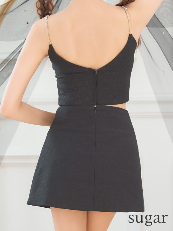 画像20: XSサイズあり【ANGEL R/エンジェルアール】Vカットデザイン/ ビジュー/ セパレート/ フレア/ マイクロミニ/ ミニドレス/ キャバドレス[OF2]