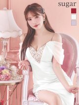 【ANGEL R/エンジェルアール】フラワービジュー/ レースオフショルダー / パール/ タイト/ ロングドレス/ キャバドレス long[OF2]