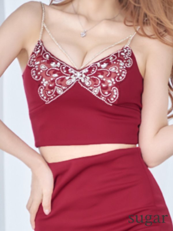 画像10: XSサイズあり【ANGEL R/エンジェルアール】バタフライデザイン / バストビジュー / レース / セパレート / マイクロミニドレス/ キャバドレス[OF2]