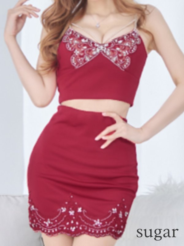 画像8: XSサイズあり【ANGEL R/エンジェルアール】バタフライデザイン / バストビジュー / レース / セパレート / マイクロミニドレス/ キャバドレス[OF2]