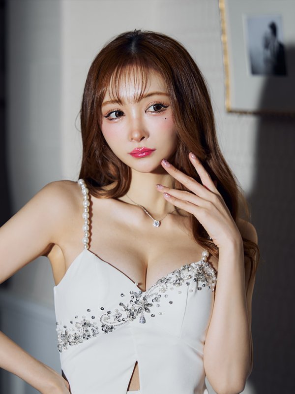 画像5: XSサイズあり【ANGEL R/エンジェルアール】ショルダーパール/ フロントビジュー/ セパレートスタイル/ タイト/ ミニドレス/ キャバドレス[OF2]