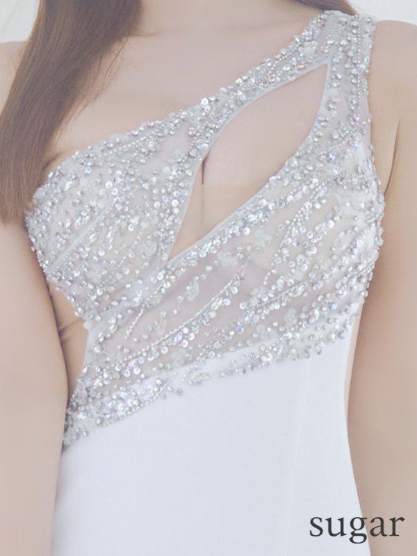 画像10: 【ANGEL R/エンジェルアール】アッパービジュー/ バストカット/ メッシュ/ ワンカラー/ ワンショルダー/ タイト/ ロングドレス/ キャバドレス long[OF2]