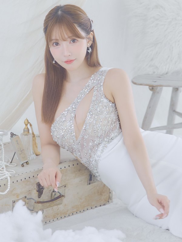 画像4: 【ANGEL R/エンジェルアール】アッパービジュー/ バストカット/ メッシュ/ ワンカラー/ ワンショルダー/ タイト/ ロングドレス/ キャバドレス long[OF2]