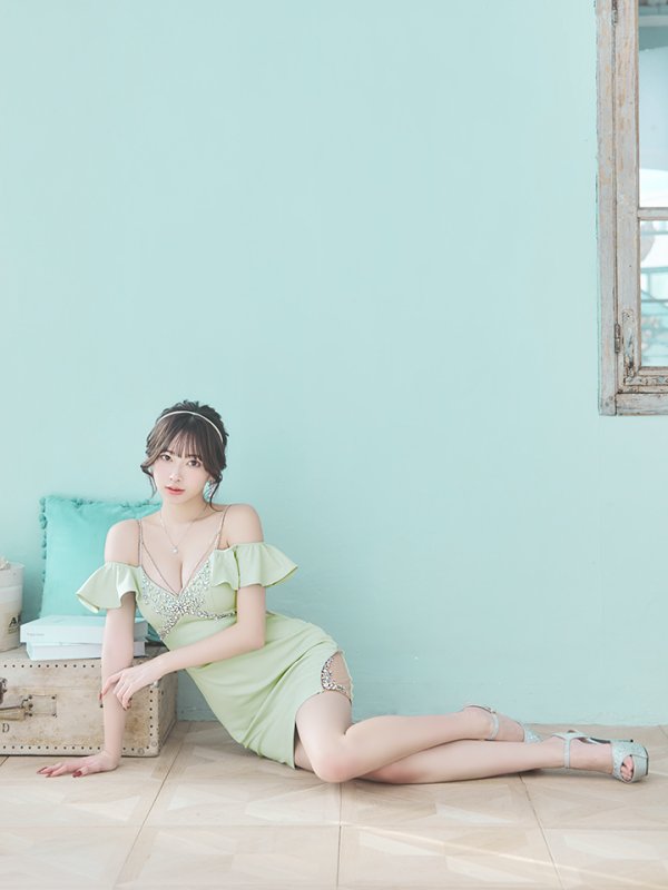 画像21: XSサイズあり【ANGEL R/エンジェルアール】バストショルダービジュー/ フリルオフショルダー/ タイト/ マイクロミニ/ ミニドレス/ キャバドレス[OF2]