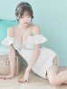 画像2: XSサイズあり【ANGEL R/エンジェルアール】バストショルダービジュー/ フリルオフショルダー/ タイト/ マイクロミニ/ ミニドレス/ キャバドレス[OF2] (2)