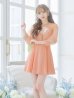 画像2: XSサイズあり【ANGEL R/エンジェルアール】フラワーレース/ ビジュー/ シフォン/ ロングスリーブ/ フレア/ミニドレス/ キャバドレス[OF2] (2)