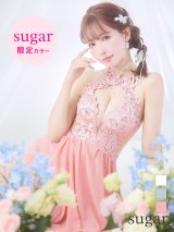 sugarオリジナルカラー・XSサイズあり【Angel R/エンジェルアール】デコルテパールチェーン/ フラワーデザイン/ フレア/ ミニドレス/ キャバドレス[OF2]