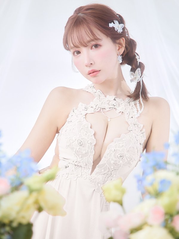 画像17: sugarオリジナルカラー・XSサイズあり【ANGEL R/エンジェルアール】デコルテパールチェーン/ フラワーデザイン/ フレア/ ミニドレス/ キャバドレス[OF2]