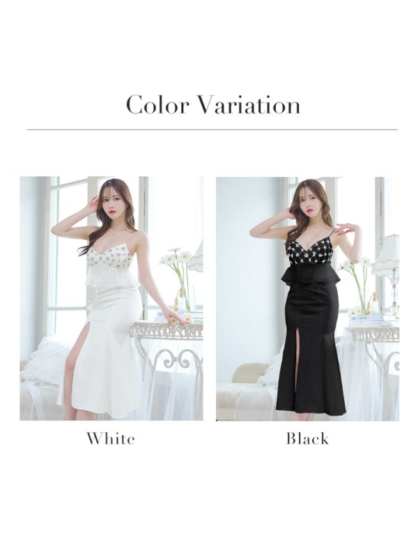 画像24: 【ANGEL R/エンジェルアール】レース/ ペプラムデザイン/ フラワービジュー/ ミディアム/ ロングドレス/ キャバドレス long[OF2]