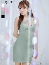 XSサイズあり【ANGEL R/エンジェルアール】フラワーレース/ メッシュ/ ワンショルダー/ ビジュー/ ワンカラー/ タイト/ ミニドレス/ キャバドレス[OF2]