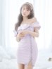 画像18: XSサイズあり【ANGEL R/エンジェルアール】リボンモチーフ/ オフショルダー/ ハートビジューデザイン/ タイト/ ミニドレス/ キャバドレス[OF2]