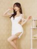 画像7: XSサイズあり【ANGEL R/エンジェルアール】フリルショルダー/ Vカット/ ラインビジュー/ ワンカラー/ オフショルダー/ タイト/ ミニドレス/ キャバドレス[OF2]