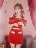 画像13: XSサイズあり【ANGEL R/エンジェルアール】リボンオフショルダー/ パールチェーン/ ツイード/ セパレート/ マイクロミニドレス/ キャバドレス[OF2]