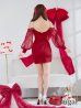 画像15: XSサイズあり【ANGEL R/エンジェルアール】シフォンロングスリーブ/ フラワーレース/ ビジュー/ タイト/ ミニドレス/ キャバドレス[OF2]
