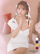 XSサイズあり【ANGEL R/エンジェルアール】ワンショルダーリボンデザイン/ パール/ ビジュー/ タイト/ ミニドレス/ キャバドレス[OF2]