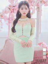 XSサイズあり【ANGEL R/エンジェルアール】ロングスリーブ/ ホルターネック/ ウエストカット/レース/ ビジュー/ メッシュ/ ミニドレス/ キャバドレス[OF2]