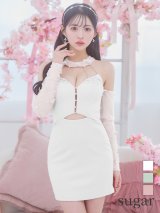 XSサイズあり【ANGEL R/エンジェルアール】ロングスリーブ/ ホルターネック/ ウエストカット/レース/ ビジュー/ メッシュ/ ミニドレス/ キャバドレス[OF2]