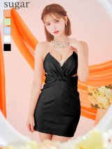 【予約商品/5月中旬-5月下旬発送予定】XSサイズあり【ANGEL R/エンジェルアール】サテン/ ネックビジュー/ ウエストクロス/ タイト/ ミニドレス/ キャバドレス[OF2]
