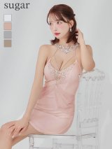 【予約商品/7月中旬-7月下旬発送予定】【ANGEL R/エンジェルアール】ホルターネック/ ビジュー/ シフォンドレープ/ パールチェーン/ タイト/ ミニドレス/ キャバドレス[OF2]