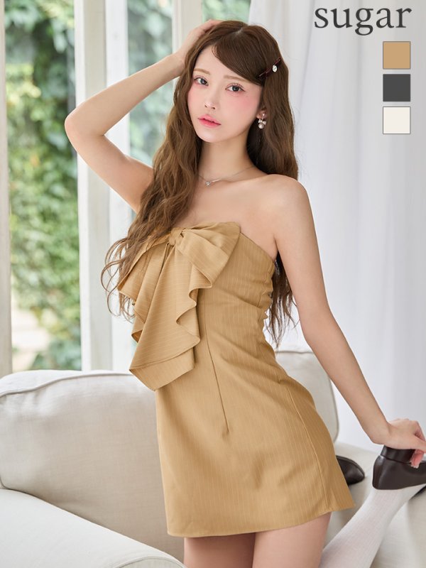 ベージュ　モデル：るりぴ　身長：165cm　着用サイズ：Sサイズ