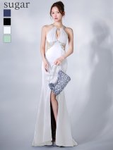 【予約商品/6月中旬-6月下旬発送予定】【ANGEL R/エンジェルアール】ホルターネック/ バストカット/ ビジュー/ ロングドレス/ キャバドレス long[OF2]