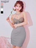 XSサイズあり【ANGEL R/エンジェルアール】ホルターネック/ フロントビジュー/ メッシュ/ タイト/ ミニドレス/ キャバドレス[OF2]