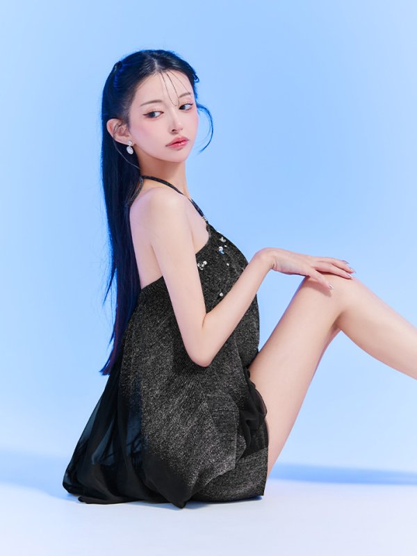 ブラック　モデル：まおちゃる　身長：158cm　着用サイズ：Sサイズ