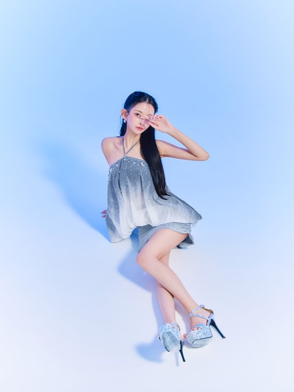 ネイビー　モデル：まおちゃる　身長：158cm　着用サイズ：Sサイズ