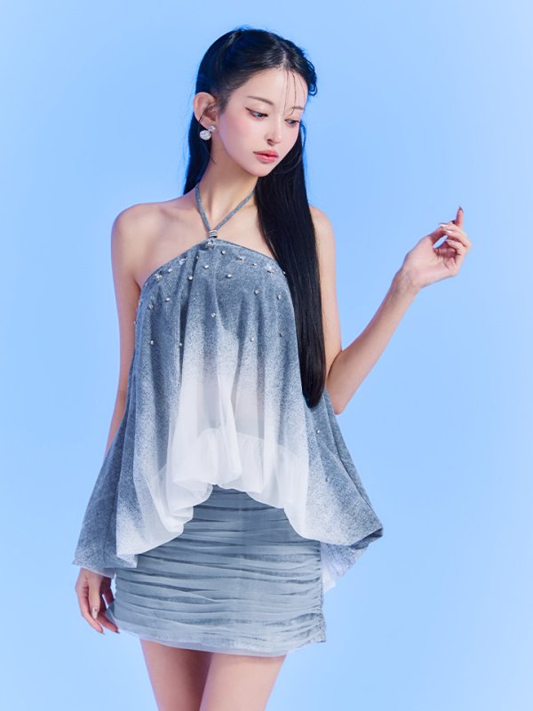 ネイビー　モデル：まおちゃる　身長：158cm　着用サイズ：Sサイズ