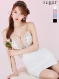 【予約商品/6月中旬-6月下旬発送予定】XSサイズあり【ANGEL R/エンジェルアール】フロントビジュー/ レース/ メッシュ/ タイトミニドレス/ キャバドレス[OF2]