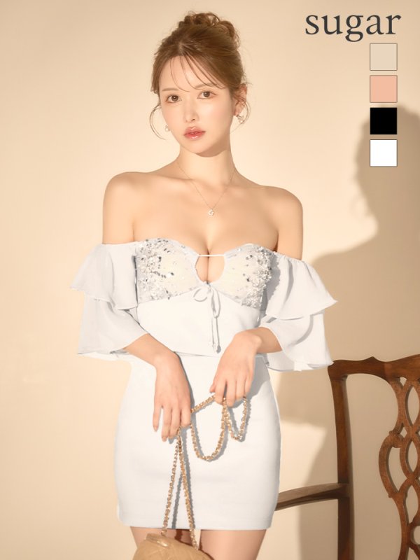 ホワイト　モデル：ゆめ　身長：160cm　着用サイズ：Sサイズ