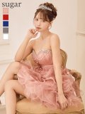 【ANGEL R/エンジェルアール】ベアトップ/ ハートカット/ ビジュー/ パールチェーン/ フリル/ ウエストマーク/ フワミニドレス/ キャバドレス[OF2]【一部予約商品/7月上旬-7月中旬発送予定】