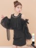 ブラック モデル：ももか　身長：156cm　着用サイズ：Sサイズ