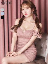 【予約商品/5月中旬-5月下旬発送予定】sugarオリジナルカラー・XSサイズあり【ANGEL R/エンジェルアール】ベアトップ/ スリーブ/ Vカット/ パール/ ラメ/ マイクロミニ/ タイト/ ミニドレス/ キャバドレス[OF2]