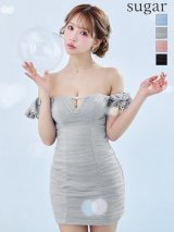 【予約商品/5月中旬-5月下旬発送予定】sugarオリジナルカラー・XSサイズあり【ANGEL R/エンジェルアール】ベアトップ/ スリーブ/ Vカット/ パール/ ラメ/ マイクロミニ/ タイト/ ミニドレス/ キャバドレス[OF2]