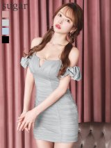 【予約商品/5月中旬-5月下旬発送予定】sugarオリジナルカラー・XSサイズあり【ANGEL R/エンジェルアール】ベアトップ/ スリーブ/ Vカット/ パール/ ラメ/ マイクロミニ/ タイト/ ミニドレス/ キャバドレス[OF2]