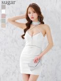 XSサイズあり【ANGEL R/エンジェルアール】チョーカーデザイン/ フロントクロス/ ビジュー/ パール/ ファスナー/ マイクロミニドレス/ キャバドレス[OF2]