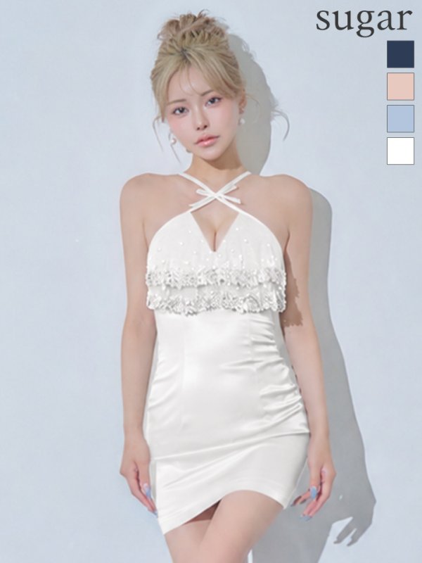ホワイト　モデル：如月れい　身長：156cm　着用サイズ：Sサイズ