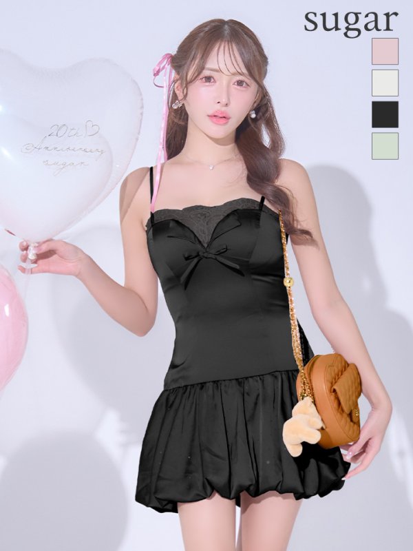 ブラック モデル：りな　身長：160cm　着用サイズ：Sサイズ