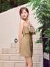 ベージュ　モデル：かるあ　身長：156cm　着用サイズ：Sサイズ