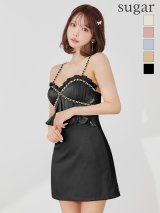 【予約商品/7月上旬-7月中旬発送予定】【ANGEL R/エンジェルアール】ベアトップ/ クロスショルダー/ キャミソール/ 3way/ フリル/ フレア/ マイクロミニドレス/ キャバドレス[OF2]